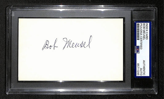 Bob Meusel Signed/Autographed 3x5 Index Card PSA/DNA Yankees BA203997