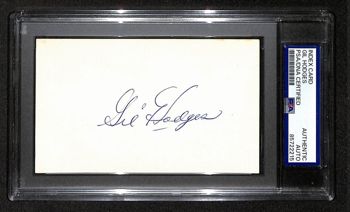 Gil Hodges HOF Signed/Autographed 3x5 Index Card PSA/DNA Dodgers BA203970