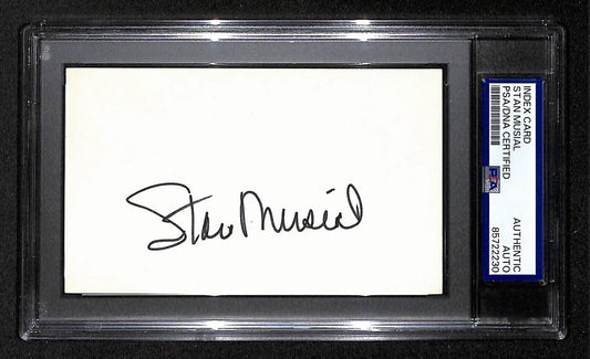 Stan Musial HOF Signed/Autographed 3x5 Index Card PSA/DNA Cardinals BA203972