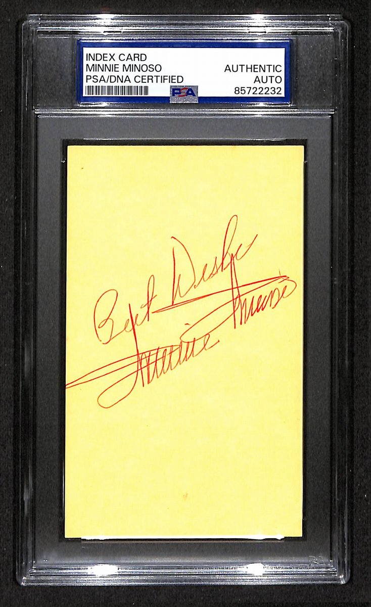 Minnie Minoso HOF Signed/Autographed 3x5 Index Card PSA/DNA White Sox BA203973