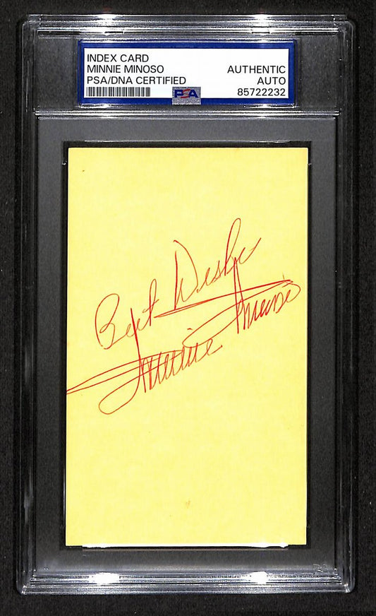 Minnie Minoso HOF Signed/Autographed 3x5 Index Card PSA/DNA White Sox BA203973