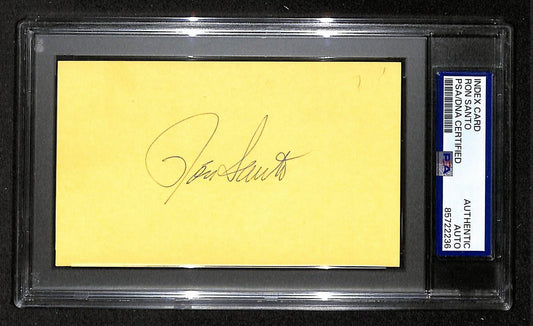 Ron Santo HOF Signed/Autographed 3x5 Index Card PSA/DNA Cubs BA203975