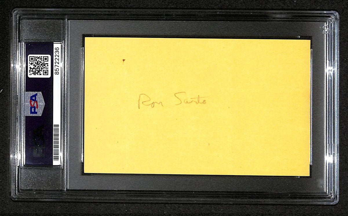 Ron Santo HOF Signed/Autographed 3x5 Index Card PSA/DNA Cubs BA203975