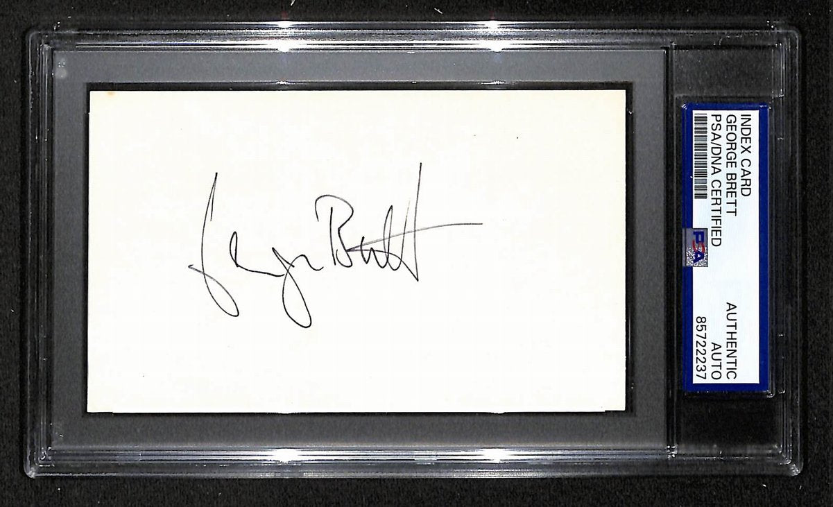 George Brett HOF Signed/Autographed 3x5 Index Card PSA/DNA Royals BA203976