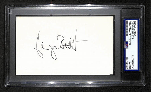 George Brett HOF Signed/Autographed 3x5 Index Card PSA/DNA Royals BA203976