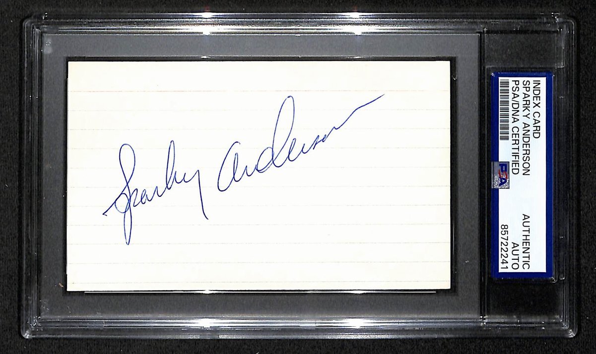 Sparky Anderson HOF Signed/Autographed 3x5 Index Card PSA/DNA Tigers BA203977