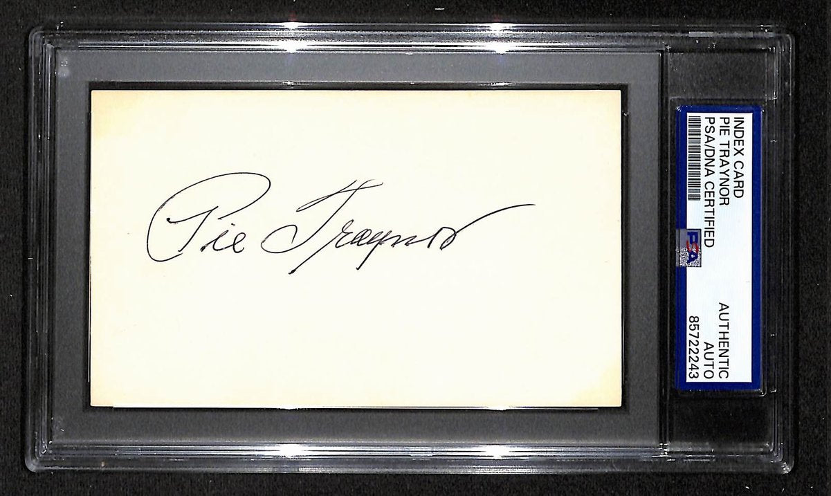 Pie Traynor HOF Signed/Autographed 3x5 Index Card PSA/DNA Pirates BA203978