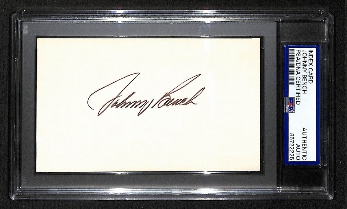 Johnny Bench HOF Signed/Autographed 3x5 Index Card PSA/DNA Reds BA203983