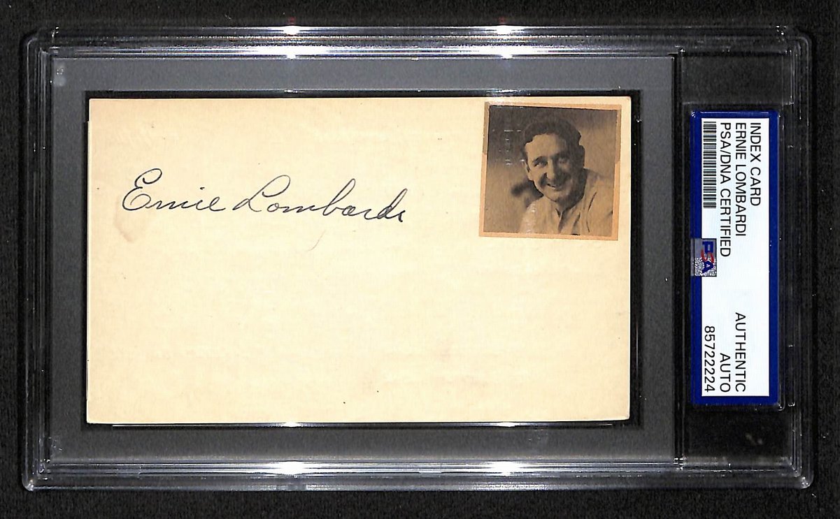 Ernie Lombardi HOF Signed/Autographed 3x5 Index Card PSA/DNA Reds BA203984