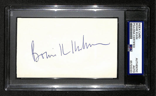 Bowie Kuhn HOF Signed/Autographed 3x5 Index Card PSA/DNA  BA203985
