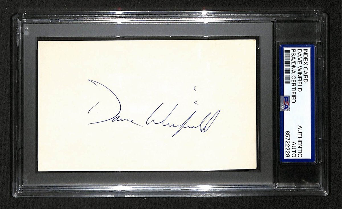 Dave Winfield HOF Signed/Autographed 3x5 Index Card PSA/DNA Padres BA203986