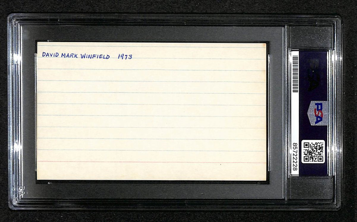 Dave Winfield HOF Signed/Autographed 3x5 Index Card PSA/DNA Padres BA203986
