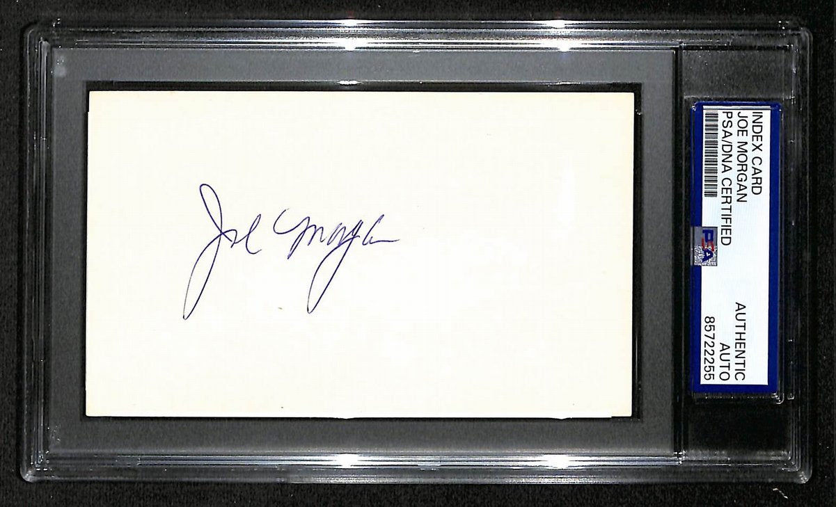 Joe Morgan HOF Signed/Autographed 3x5 Index Card PSA/DNA Reds BA203989