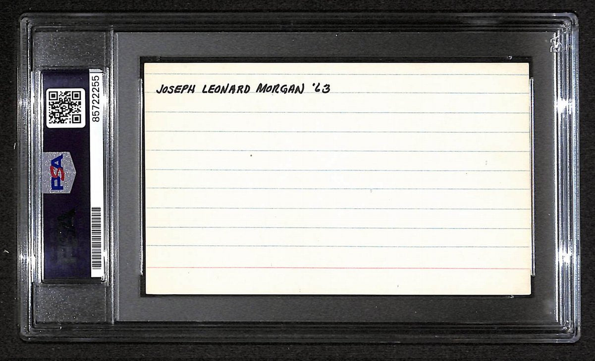 Joe Morgan HOF Signed/Autographed 3x5 Index Card PSA/DNA Reds BA203989