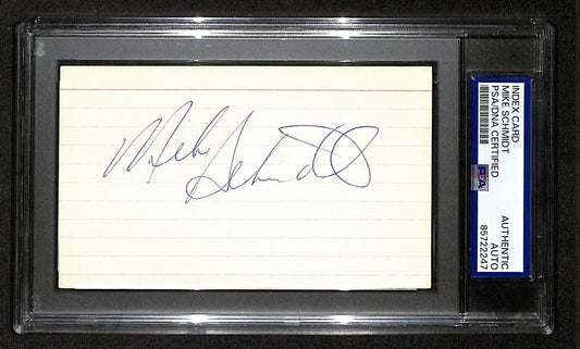 Mike Schmidt HOF Signed/Autographed 3x5 Index Card PSA/DNA Phillies BA203990