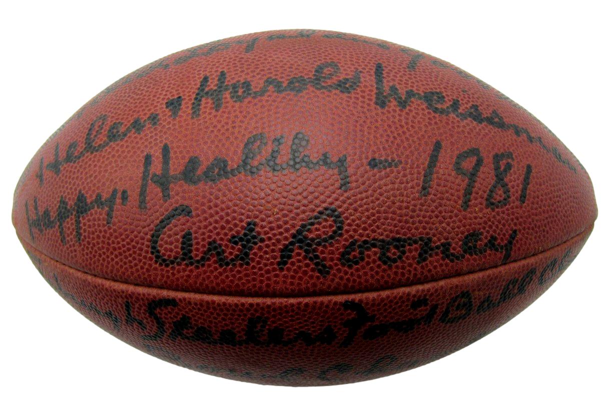 Art Rooney HOF Signed/Inscr Game Football Pittsburgh Steelers PSA/DNA 203441