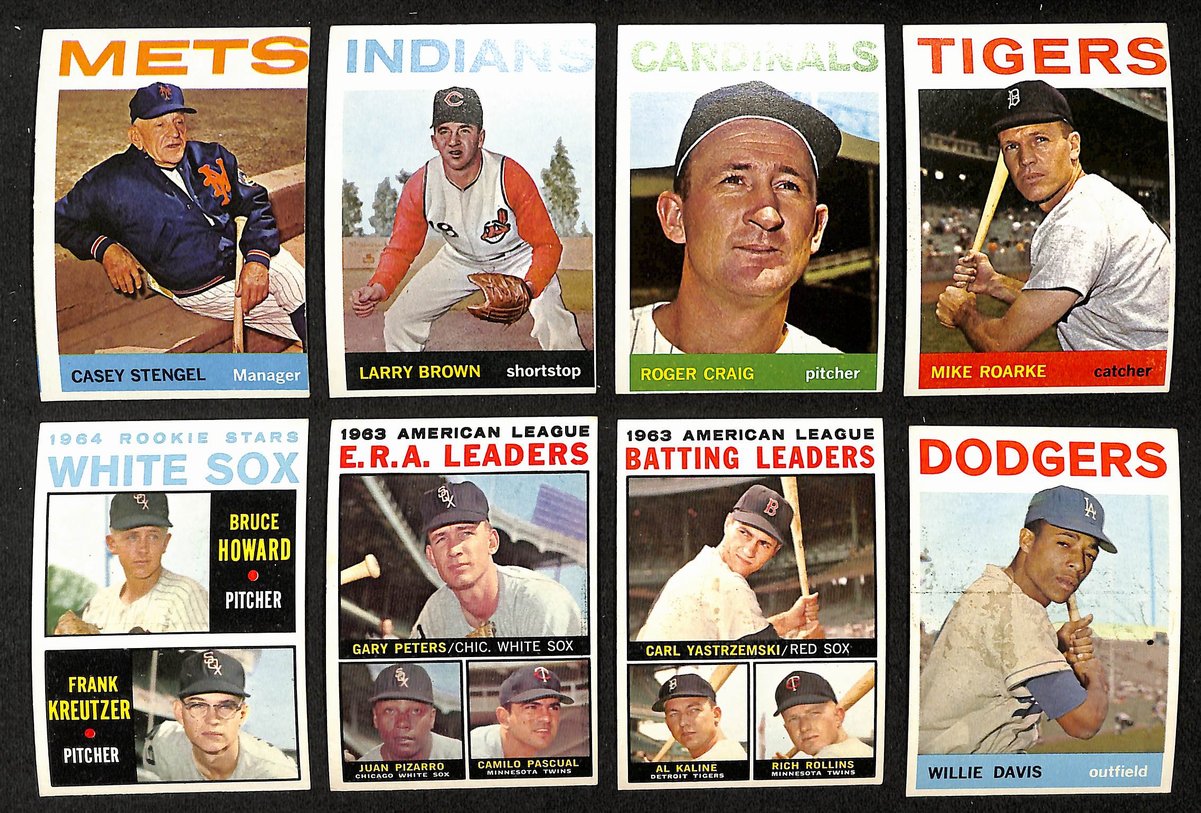 Lot of (17) 1964 TOPPS Baseball Cards Casey Stengel, Carl Yastrzemski 204234