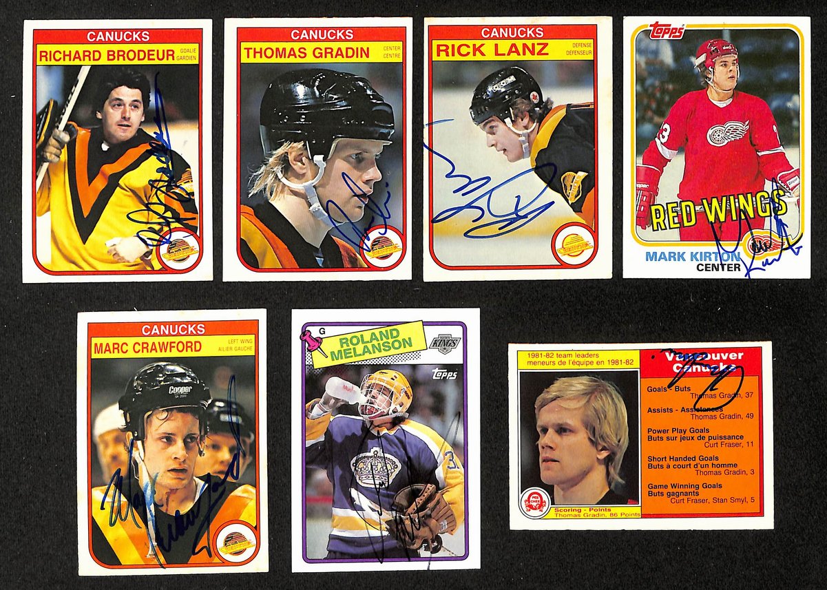 Lot of (7) 1982 TOPPS & O-Pee-Chee Hockey Cards Signed/Autographed 204221