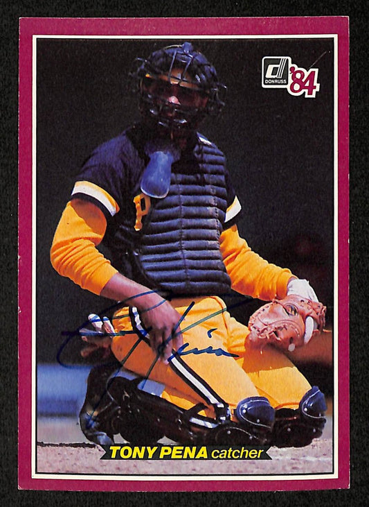 Tony Pena Signed/Auto 1984 Donruss Baseball Card #3 Pittsburgh Pirates 204223
