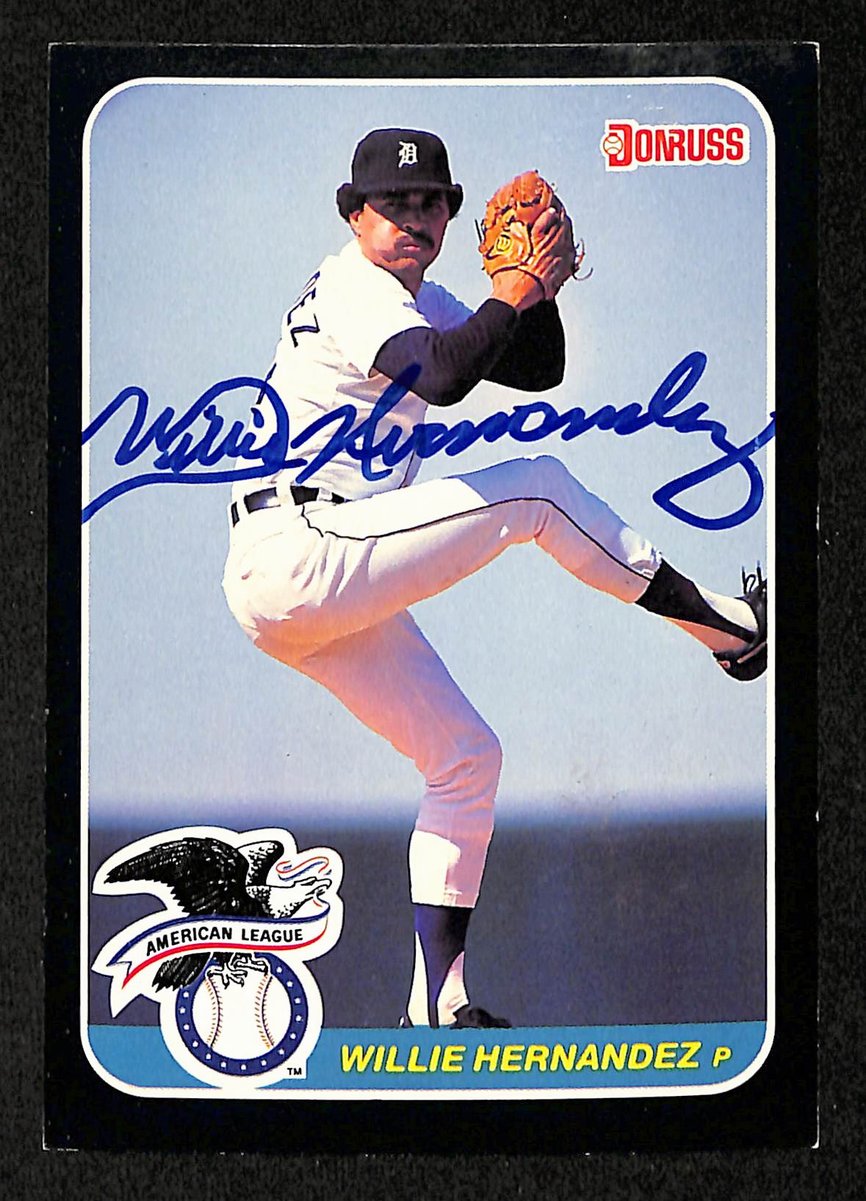 Willie Hernandez Signed/Auto 1986 Donruss 4x6 Baseball Card #43 Tigers 204224
