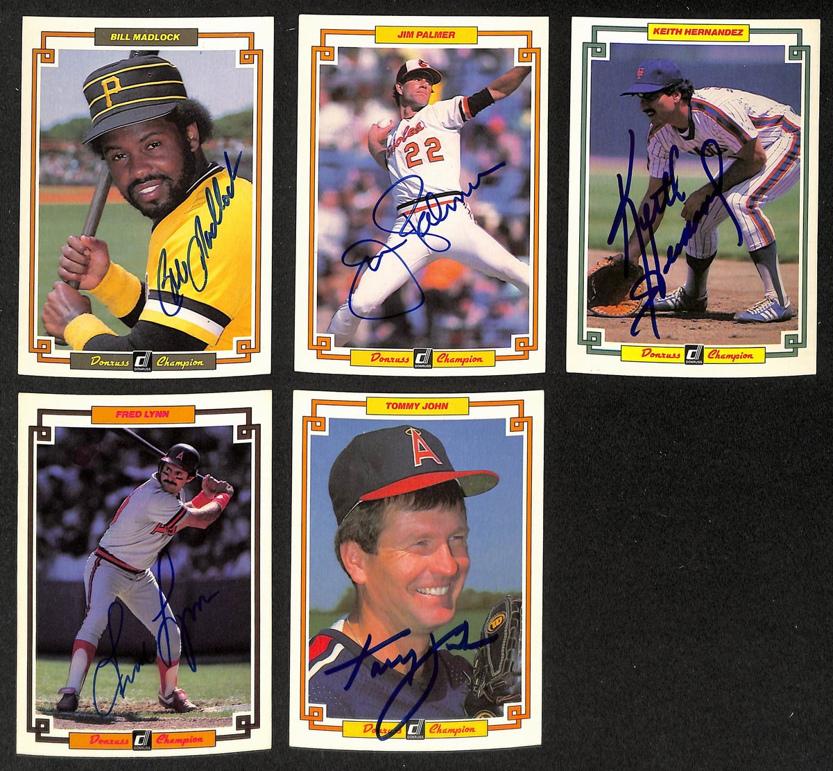 Lot of (5) 1984 Donruss Action All Stars 4x6 Baseball Cards Signed/Auto 204225