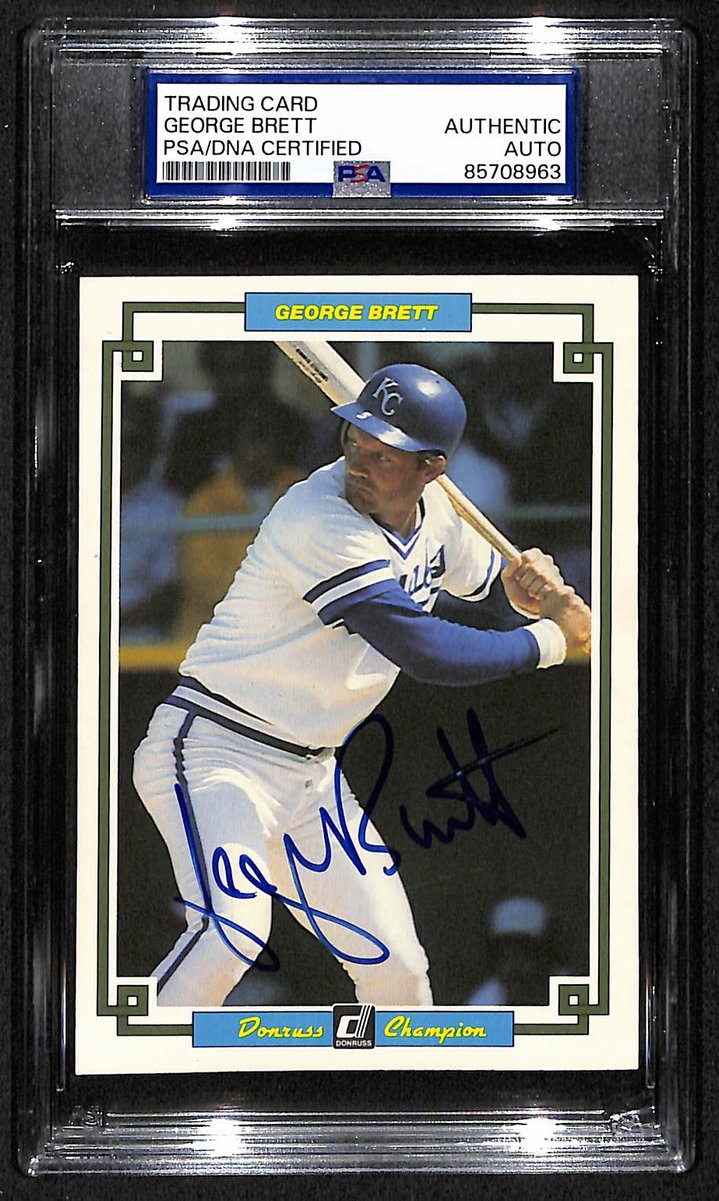 George Brett HOF Royals Auto 1984 Donruss Champions Card PSA/DNA BA203453