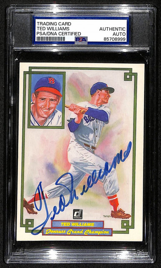 Ted Williams HOF Red Sox Auto 1984 Donruss Champions Card PSA/DNA BA203457
