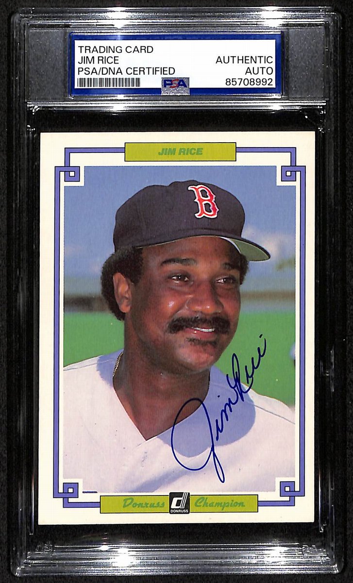 Jim Rice HOF Red Sox Auto 1984 Donruss Champions Card PSA/DNA BA203464