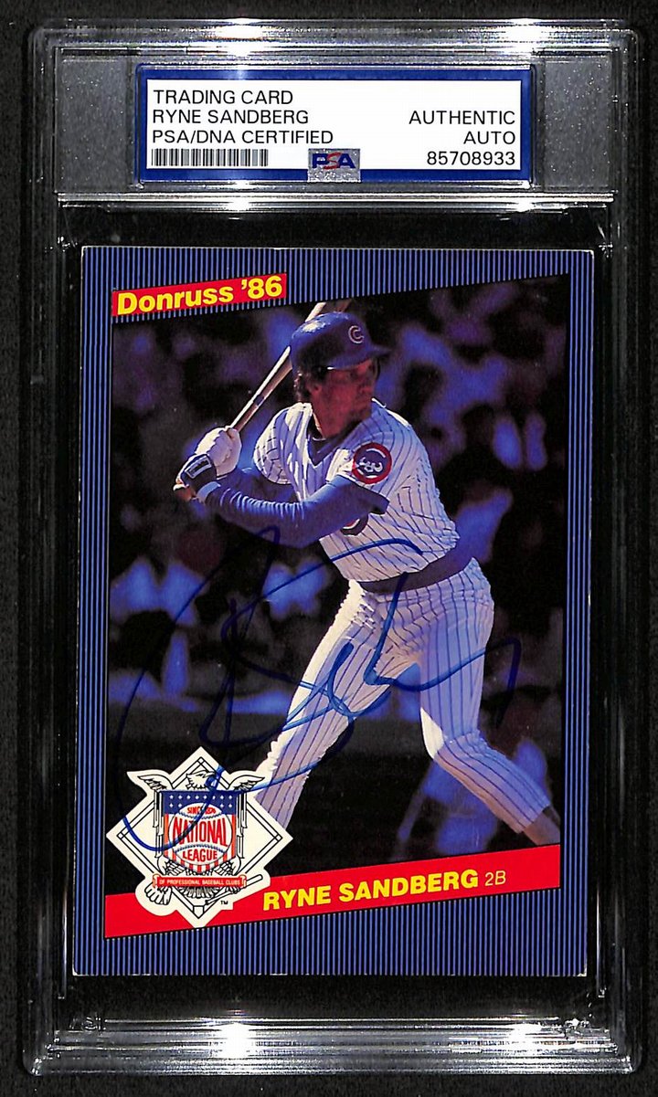 Ryne Sandberg HOF Cubs Auto 1986 Donruss Action All-Stars Card PSA/DNA BA203470