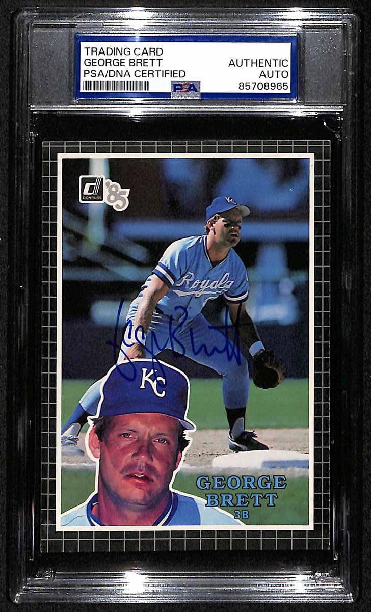 George Brett HOF Royals Auto 1985 Donruss Action All-Stars Card PSA/DNA BA203473