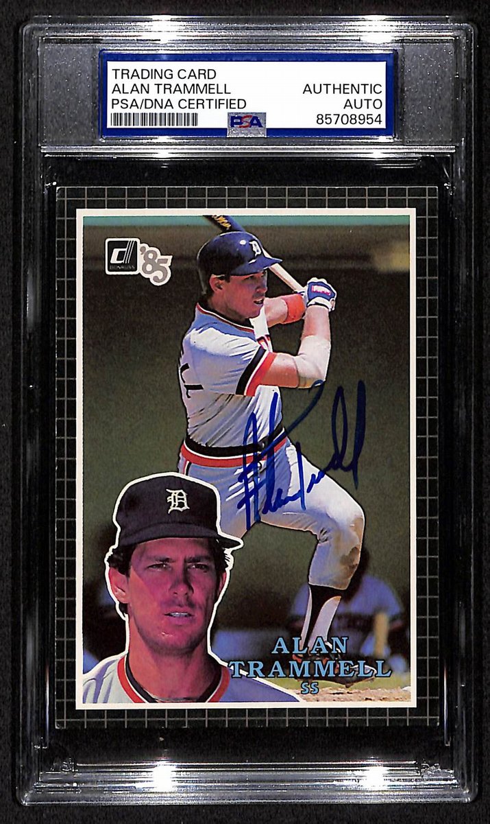 Alan Trammell HOF Tigers Auto 1985 Donruss Action All-Stars PSA/DNA BA203475