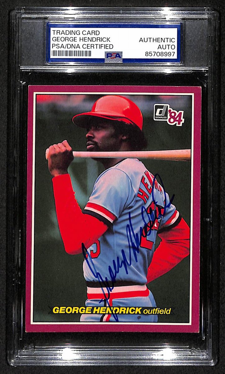 George Hendrick Cardinals Auto 1984 Donruss Action All-Stars PSA/DNA BA204243