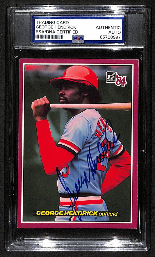 George Hendrick Cardinals Auto 1984 Donruss Action All-Stars PSA/DNA BA204243