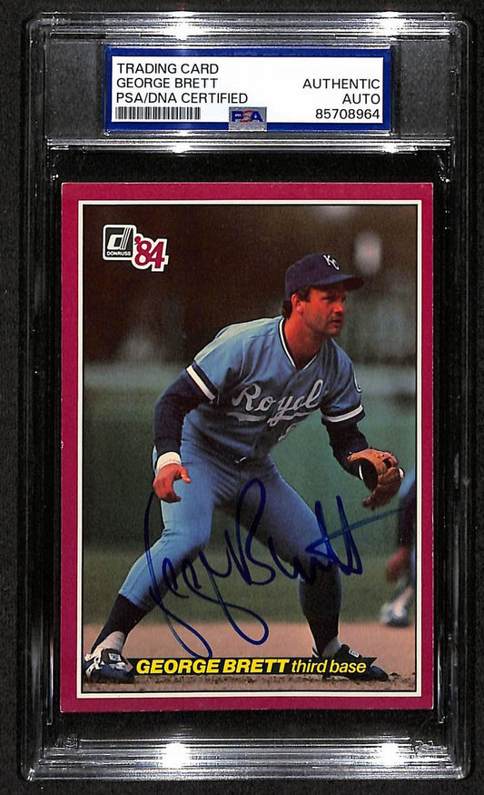 George Brett HOF Royals Auto 1984 Donruss Action All-Stars Card PSA/DNA BA204245