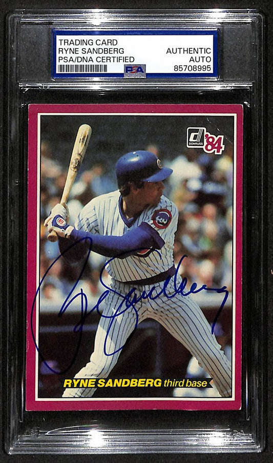 Ryne Sandberg HOF Cubs Auto 1984 Donruss Action All-Stars Card PSA/DNA BA204249