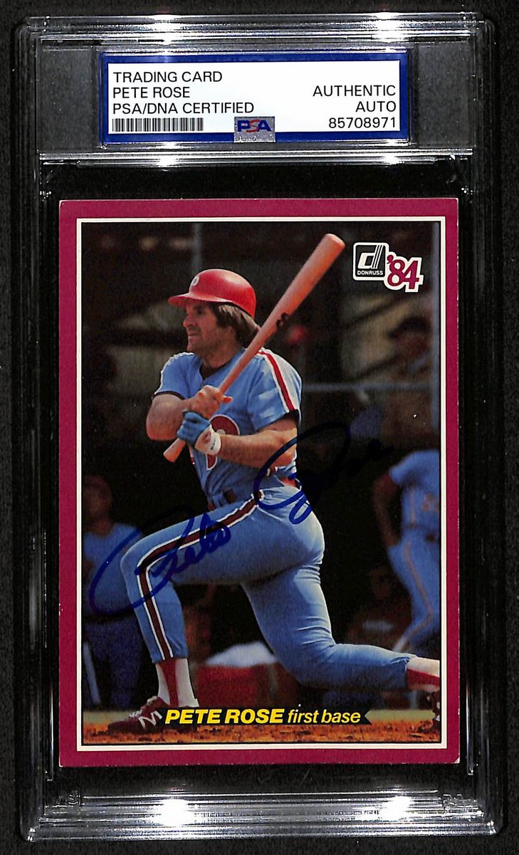 Pete Rose Phillies Auto 1984 Donruss Action All-Stars Card PSA/DNA BA204251