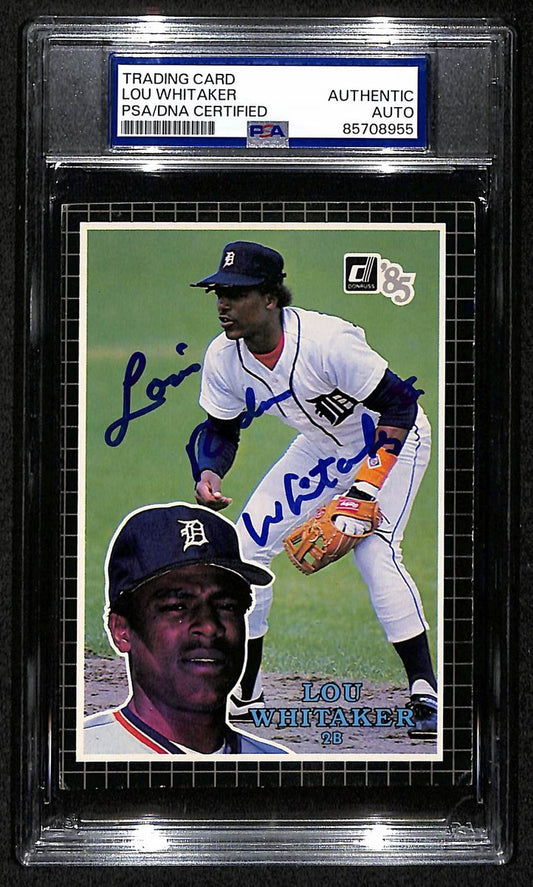 Lou Whitaker Tigers Auto 1985 Donruss Action All-Stars Card PSA/DNA BA204255