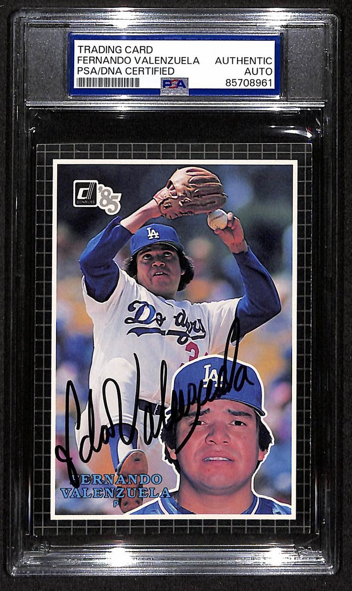 Fernando Valenzuela Dodgers Auto 1985 Donruss Action All-Stars PSA/DNA BA204260
