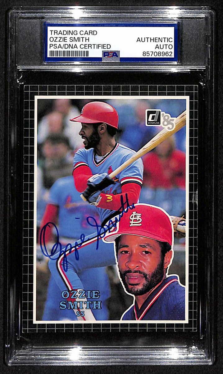 Ozzie Smith HOF Cardinals Auto 1985 Donruss Action All-Stars PSA/DNA BA204261