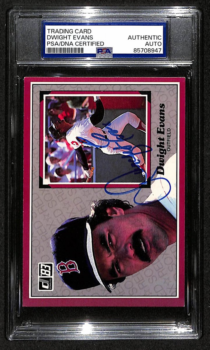 Dwight Evans Red Sox Auto 1983 Donruss Action All-Stars Card PSA/DNA BA204268