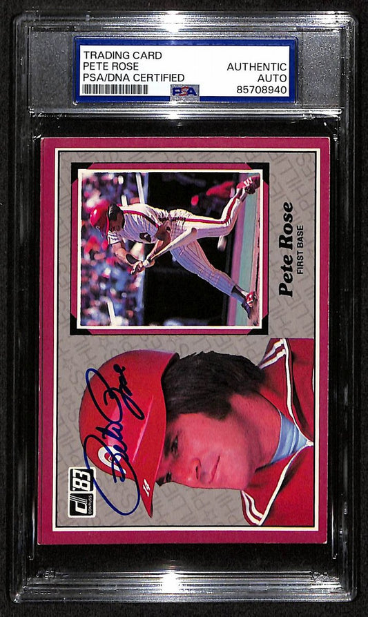 Pete Rose Phillies Auto 1983 Donruss Action All-Stars Card PSA/DNA BA204271