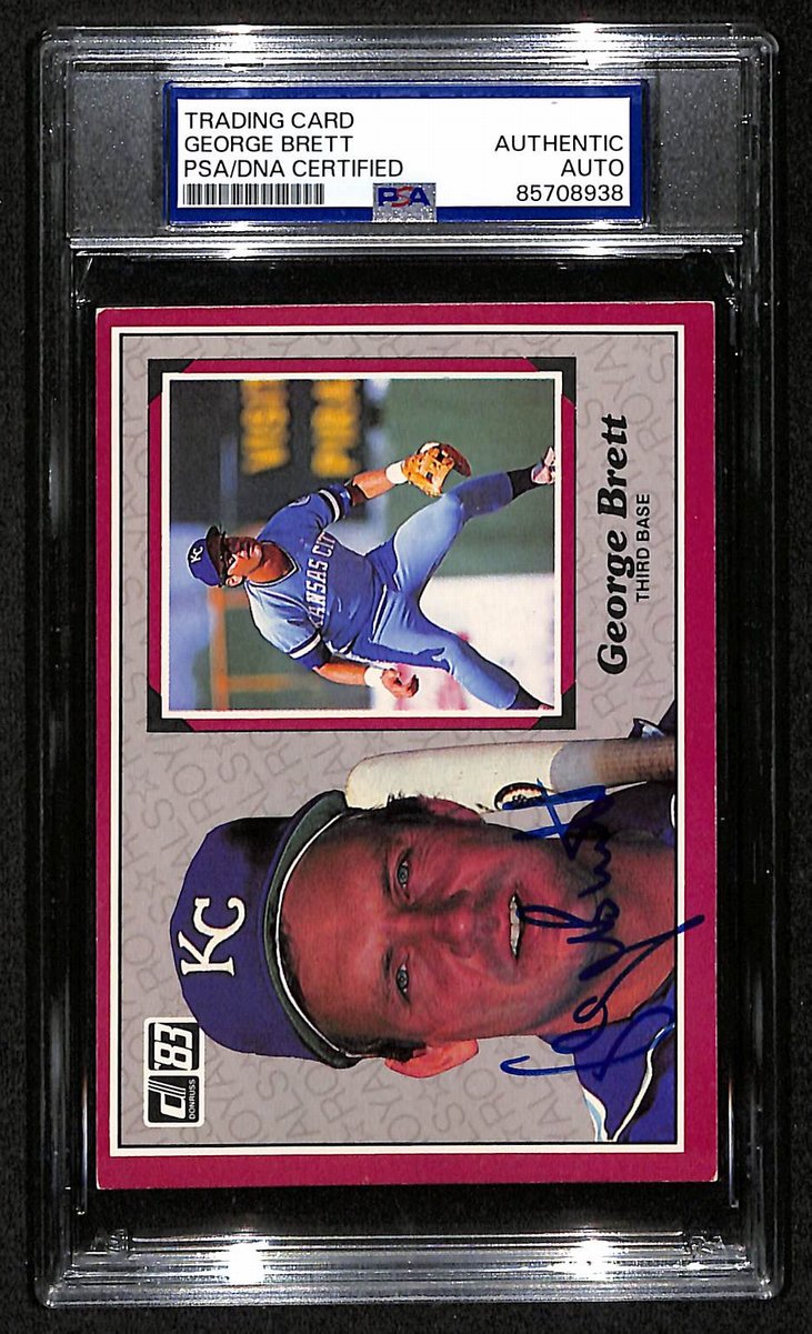 George Brett HOF Royals Auto 1983 Donruss Action All-Stars Card PSA/DNA BA204274