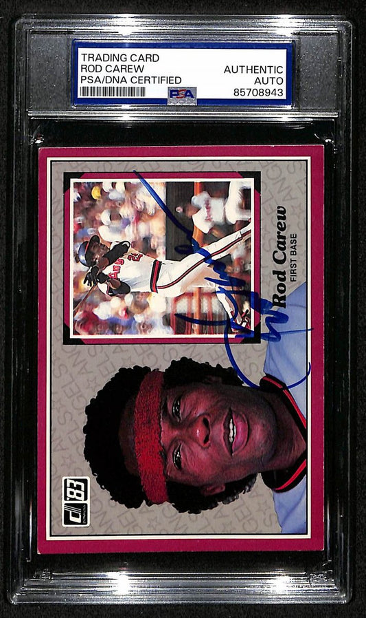 Rod Carew HOF Angels Auto 1983 Donruss Action All-Stars Card PSA/DNA BA204277