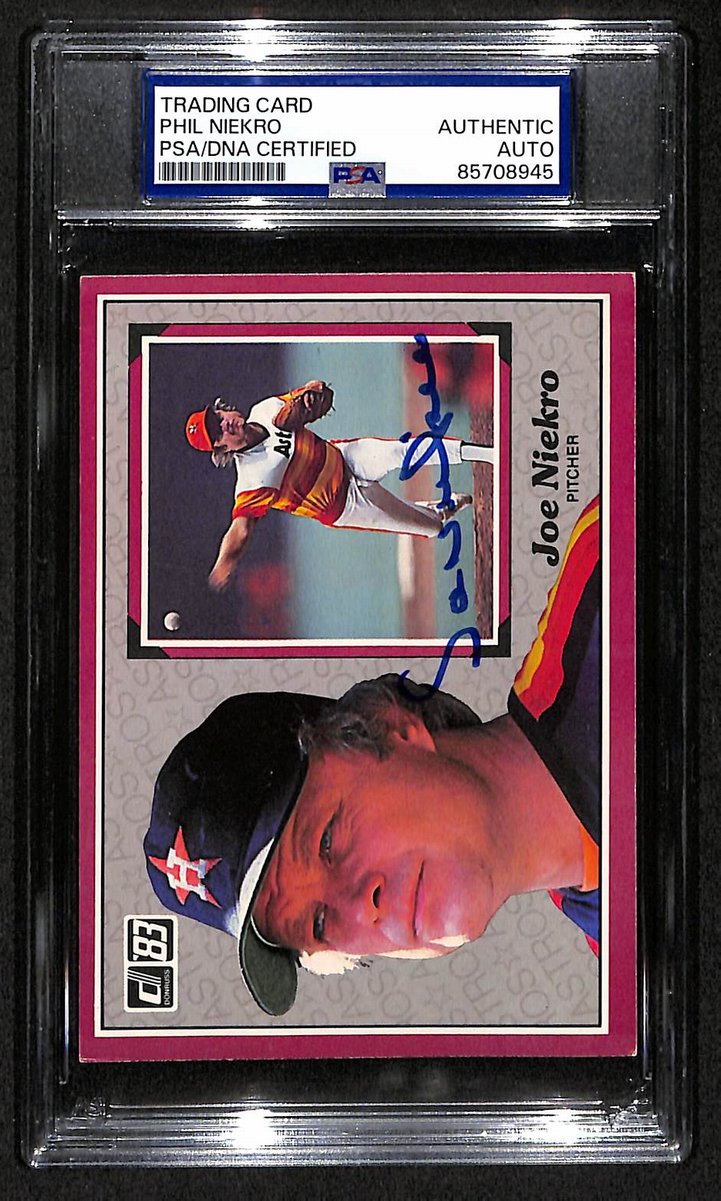 Joe Niekro Astros Auto 1983 Donruss Action All-Stars Card PSA/DNA BA204279