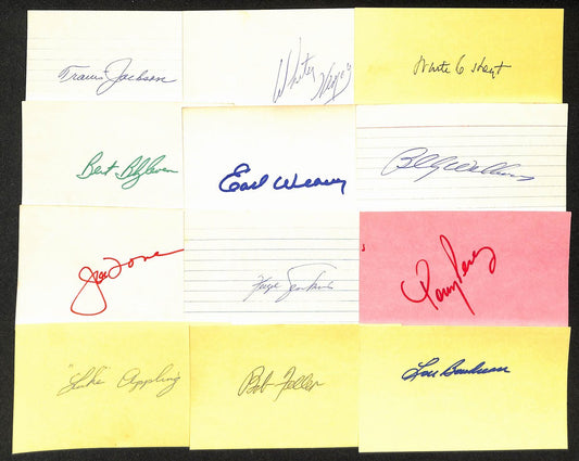 Lot of (25) Baseball HOFers Signed/Autographed 3x5 Index Cards 204228