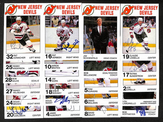 Lot of (22) 1988-89 Carretta Trucking Devils Hockey Cards Signed/Auto 204230