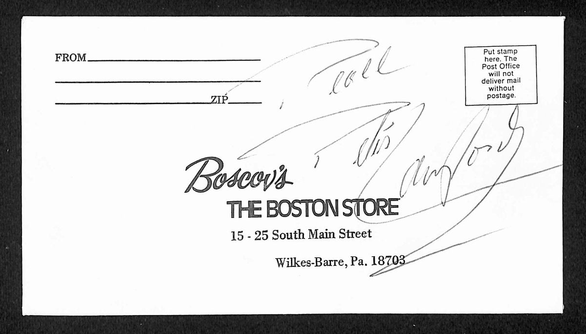 Peter Langford Actor Signed/Inscribed Boscov's Mailing Envelope 204231