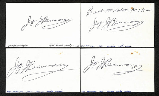 Lot of (4) Jay Berwanger Signed/Auto 3x5 Index Cards 1935 Heisman Winner 204529