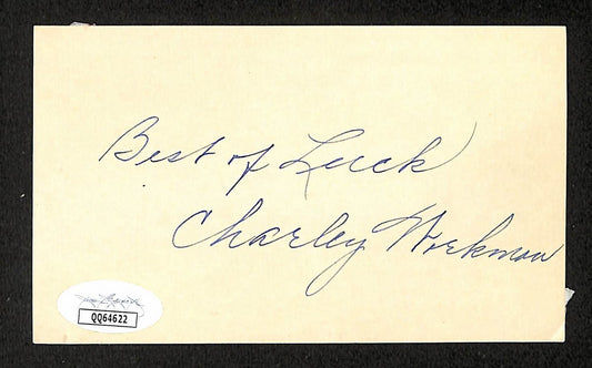 Chuck Workman Signed/Inscribed 3x5 Index Card Boston Braves JSA 204539