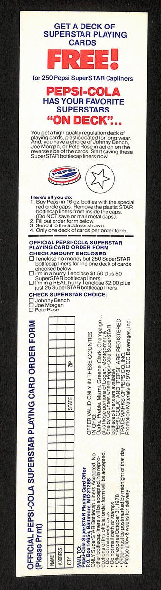 George Brett HOF Signed/Auto Pepsi Baseball Superstar Card w/ Tab 204541